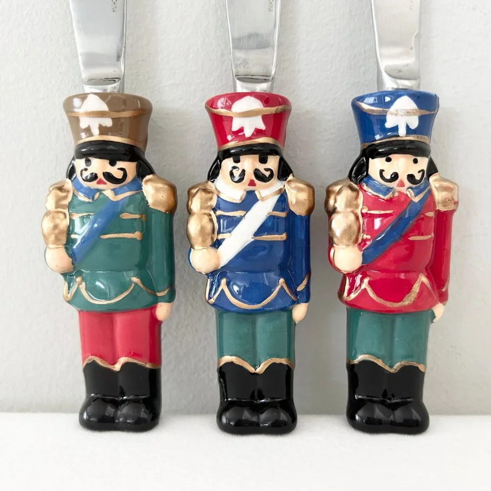 Williams Sonoma Twas the Night Spreader Set of 3 Ceramic Christmas Nutcracker